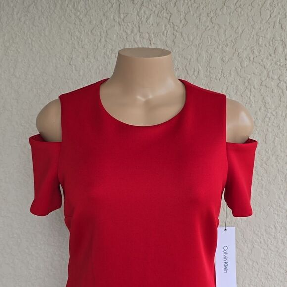 BRAND NEW CALVIN KLEIN COLD SHOULDER FITTED DRESS G1 - Picture 8 of 13